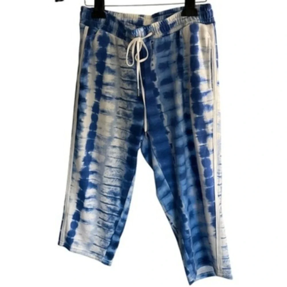 Ashley Sport Women Blue Tie Dye Tracksuit Set Zip‎ Jacket Cropped Joggers 10/12